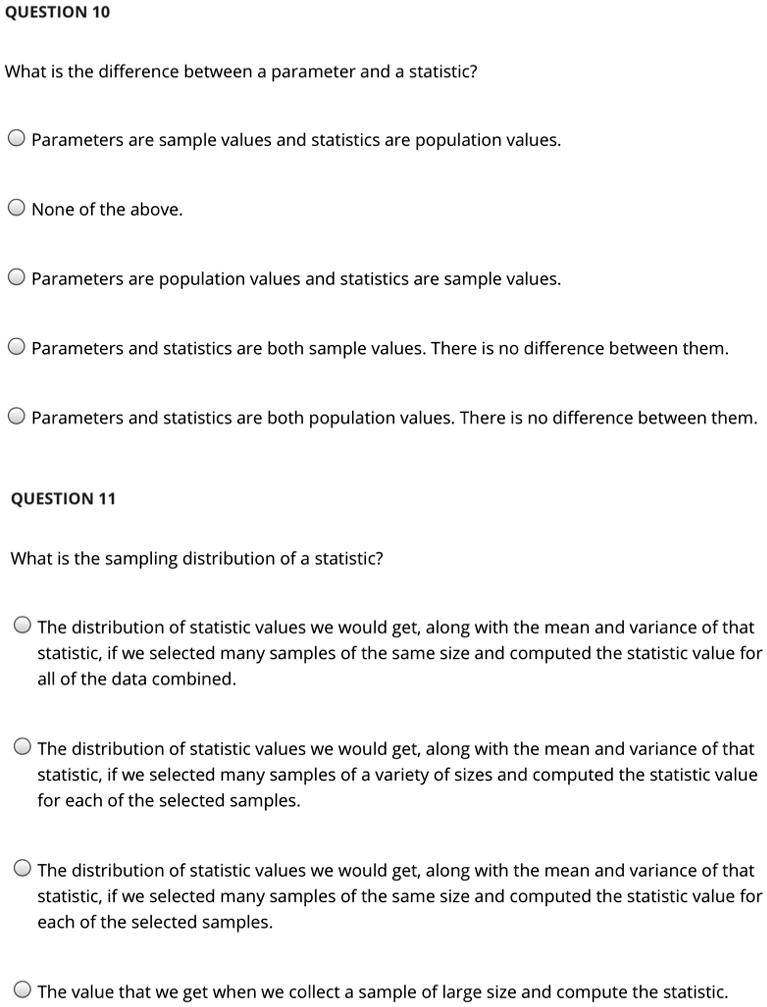 SOLVED QUESTION 10 What Is The Difference Between A Parameter And A