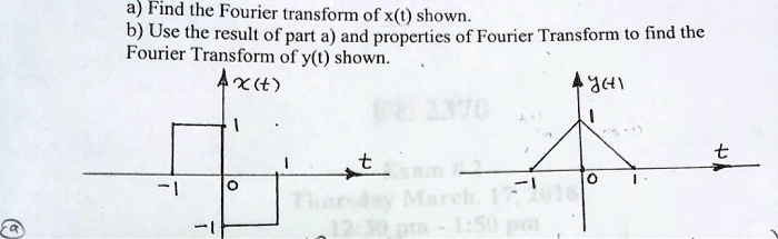 A) Find the Fourier transform of x(t) shown. b) Use the...