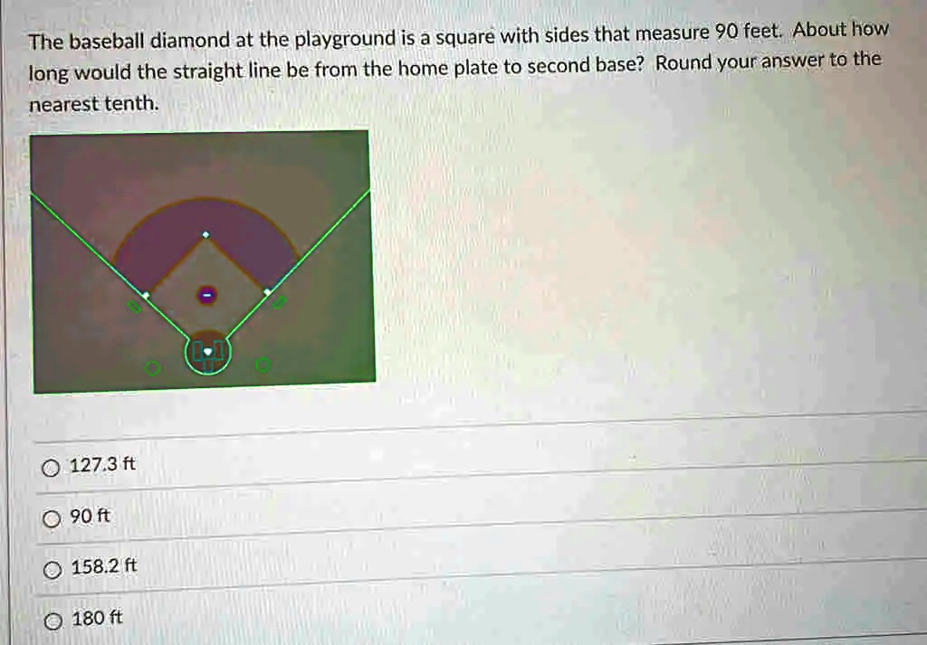 SOLVED The baseball diamond at the playground is 3 square with sides