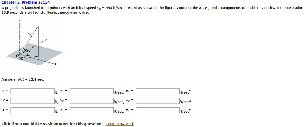 Chapter 2, Problem 2/134 A projectile is launched from point...