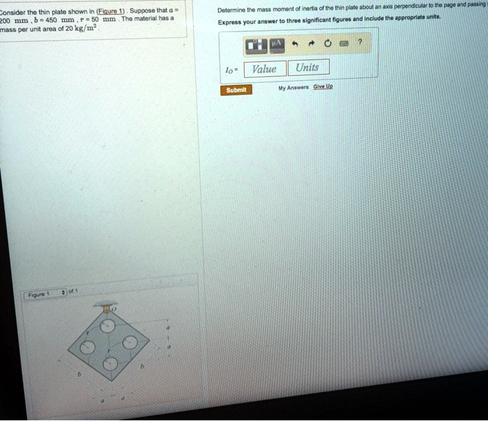 SOLVED: Consider the thin plate shown in Figure 1. Suppose that a = 200 ...