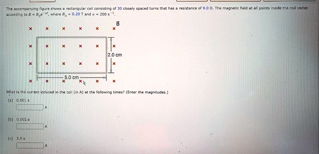 SOLVED: The accompanying figure shows rectangular coil consisting of 30 ...
