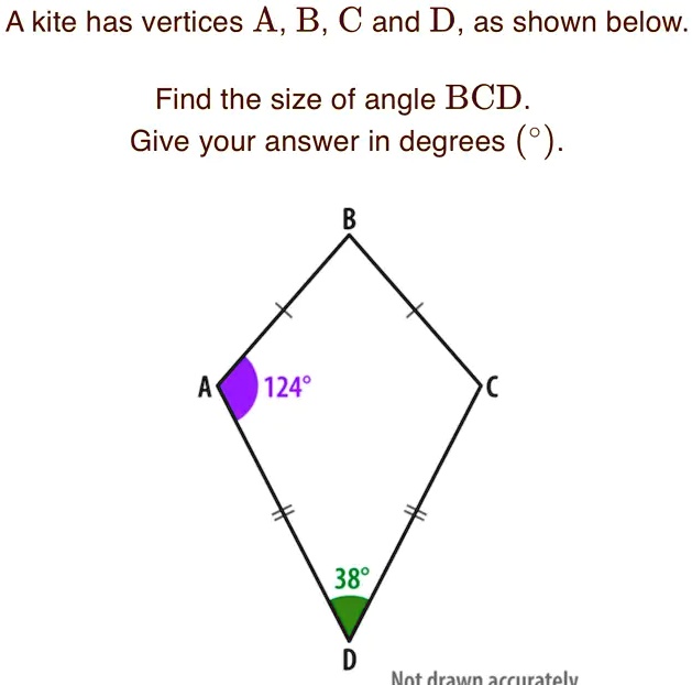 VIDEO solution: A kite has vertices A, B, C and D; as shown below: Find ...