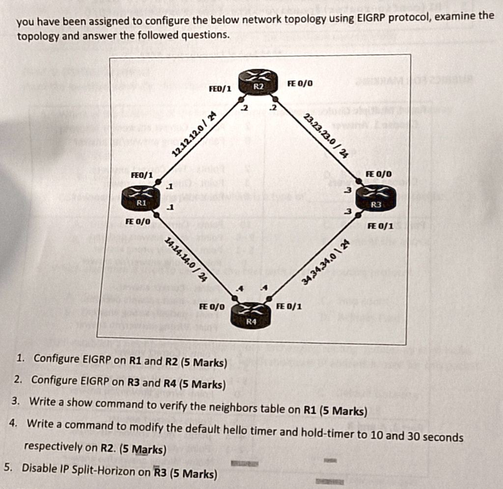 You have been assigned to configure the below network topology using ...