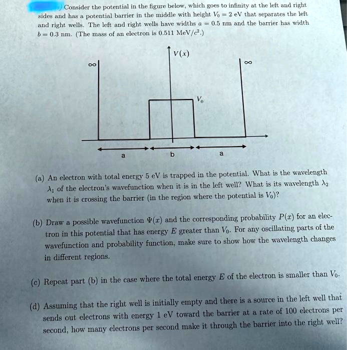SOLVED: Consider the potential in the figure below, which goes to ...