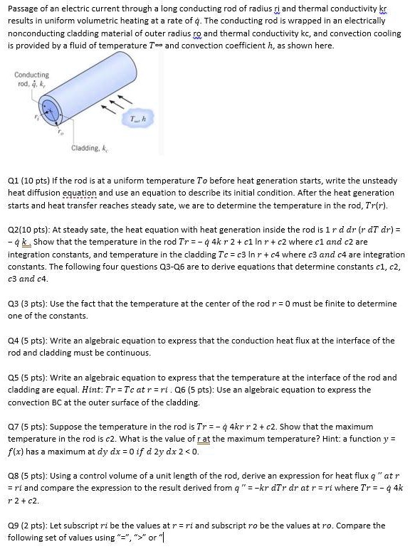 SOLVED: Passage of an electric current through a long conducting rod of ...