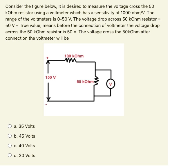 SOLVED Consider the figure below,It is desired to measure the voltage