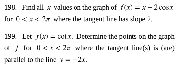 SOLVED: 198. Find all x values on the graph of f(x) = x 2cosx for 0