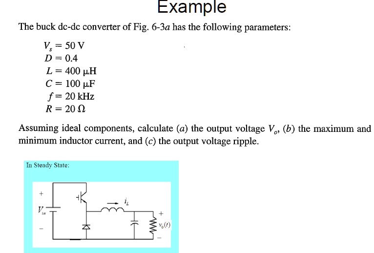 SOLVED The buck dcdc converter of Fig. 63a has the following