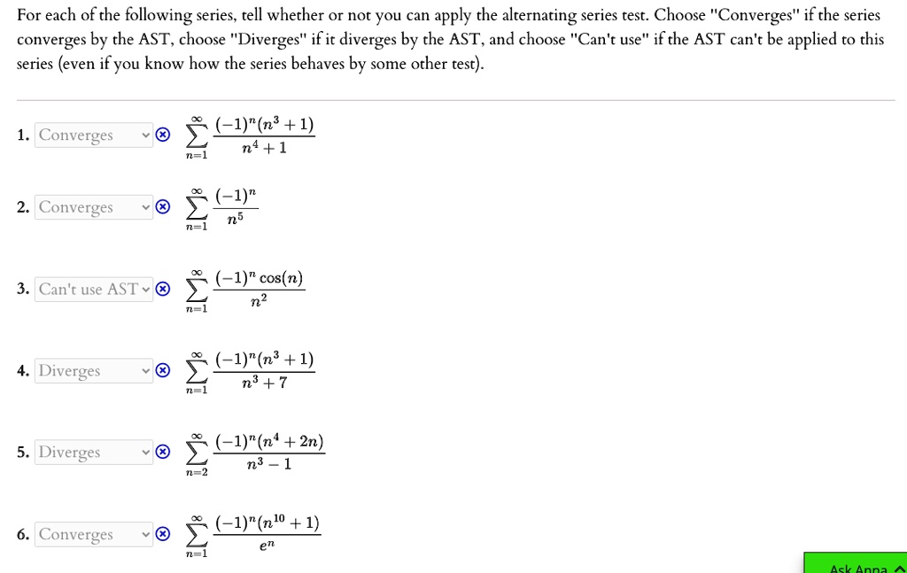 Solved the given text is a list of mathematical series and their