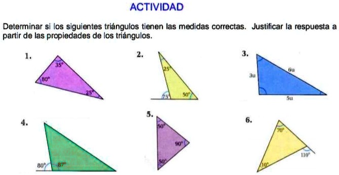 SOLVED: Estos triangulos tienen la medida correcta? ACTIVIDAD ...