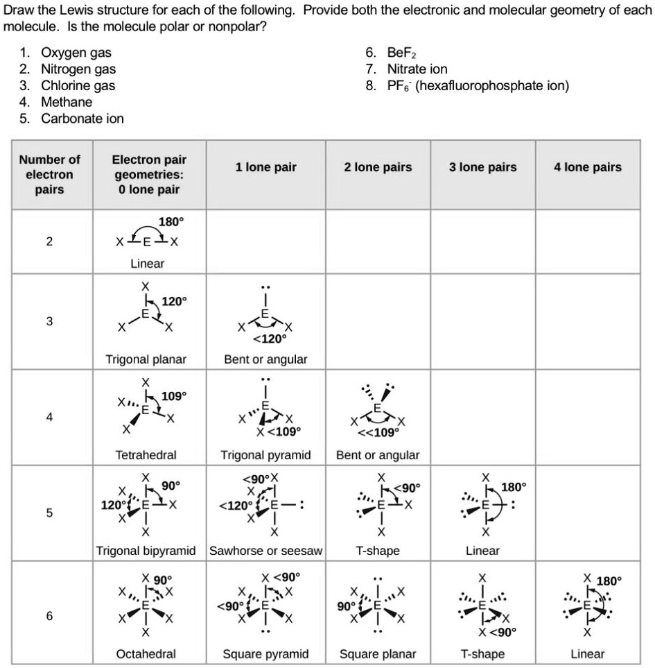 draw the lewis structure for each of the following provide both the ...