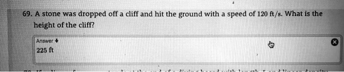 solved-69-a-stone-was-dropped-off-a-cliff-and-hit-the-ground-with