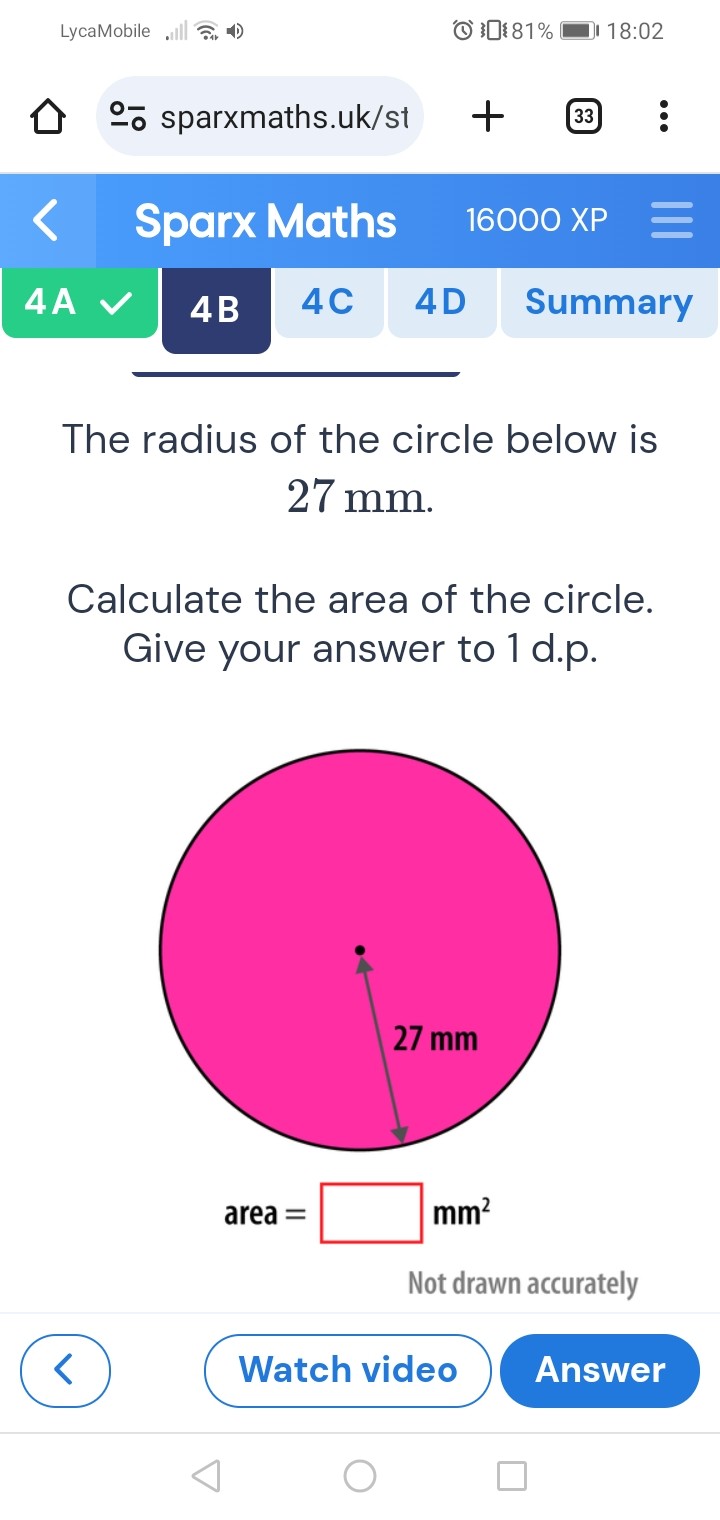 SOLVED: '(1) -o- Sparxmaths.uk/st Sparx Maths 16000 × P 4 A 4 B 4C 4D ...