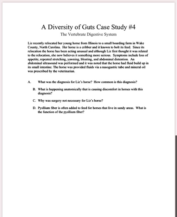 SOLVED Diversity of Guts Case Study 4 The Vertebrate Digestive