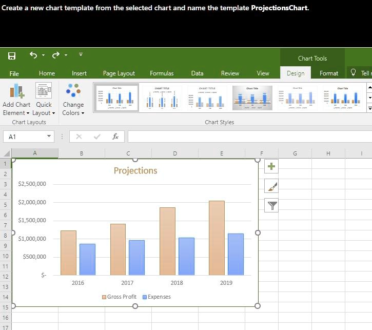 create new chart template from the selected chart and name the template ...