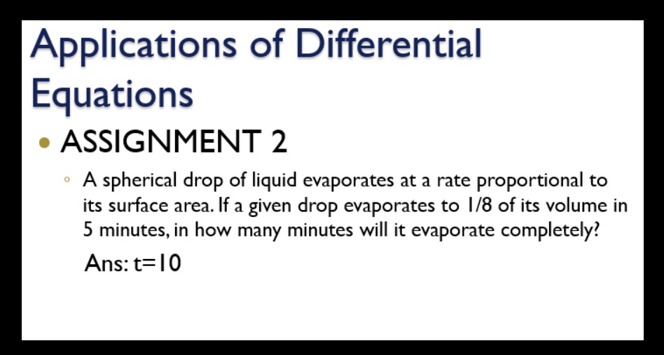 SOLVEDApplications of Differential Equations ASSIGNMENT 2 A spherical