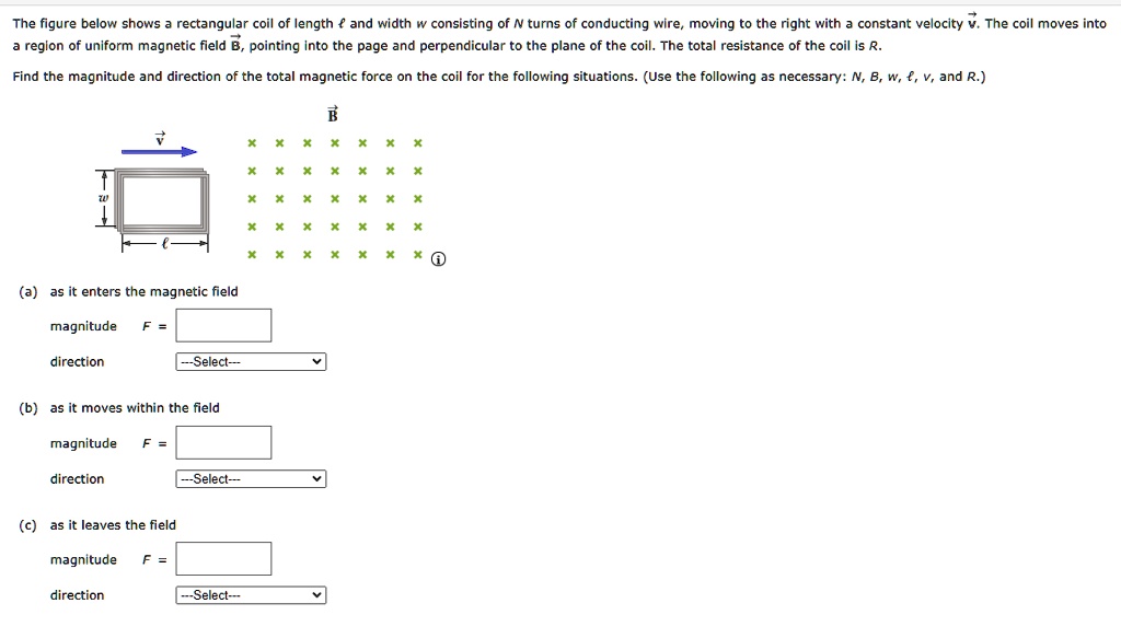 SOLVED The figure below shows rectangular coil of length and width w