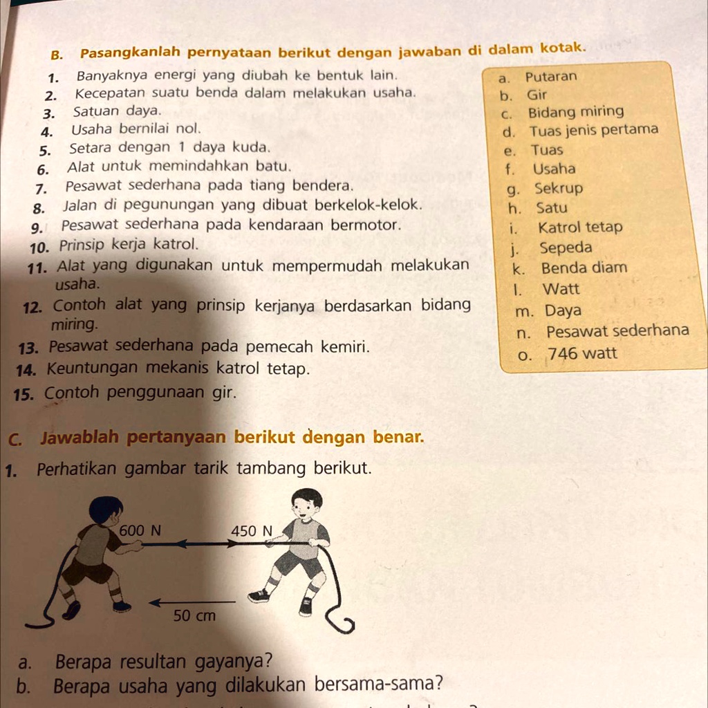 SOLVED: Pasangkanlah Pernyataan Berikut Dengan Jawaban Di Dalam Kotak ...