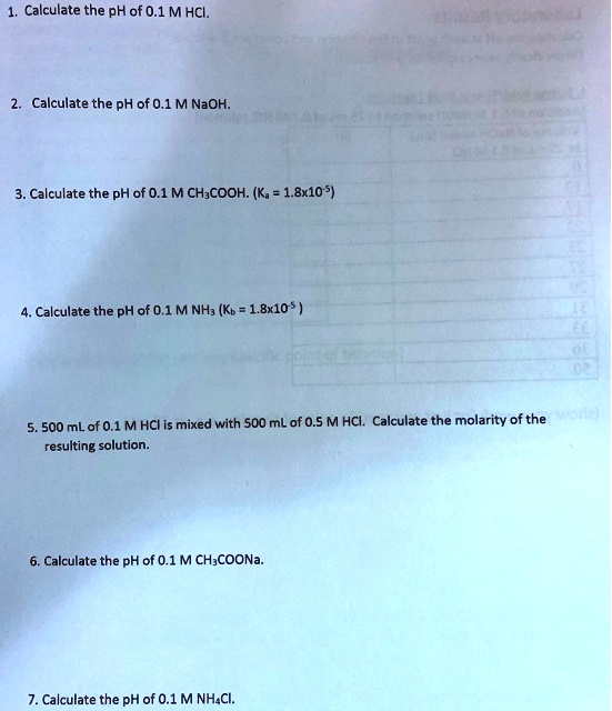 calculate ph of 0.1 m ch3cooh ka 1.8 10 5