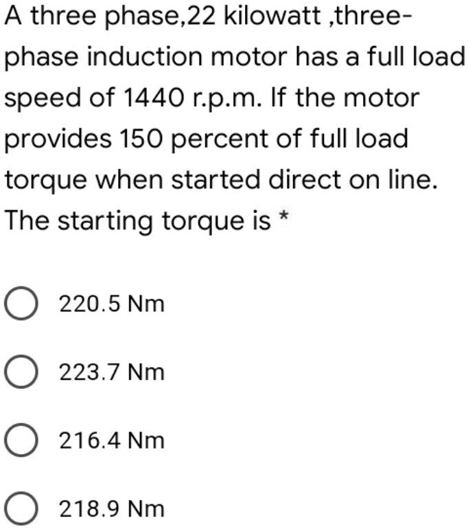 SOLVED Electrical Engineering A threephase, 22 kilowatt, threephase