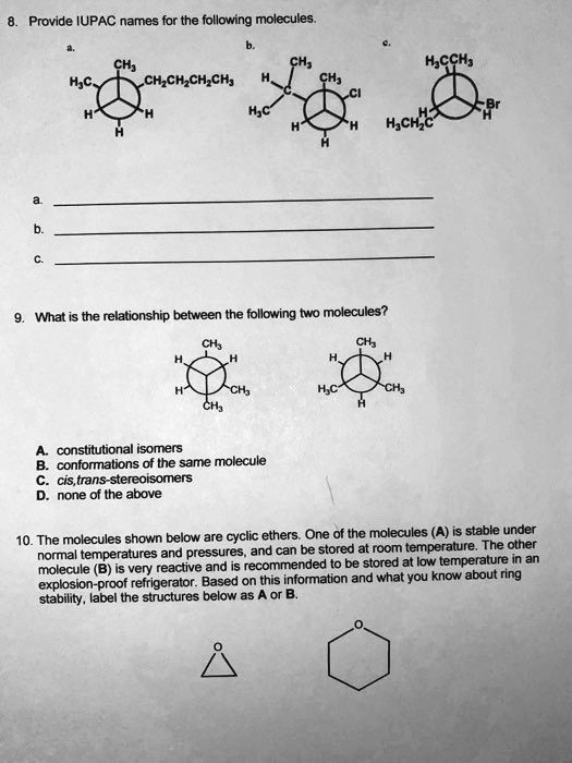 provide iupac names for the following molecules chh ch hcch hyc chchchch hyciie what is the ...