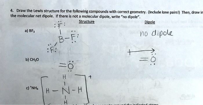 SOLVED: Draw the Lewis structure for the following compounds with ...