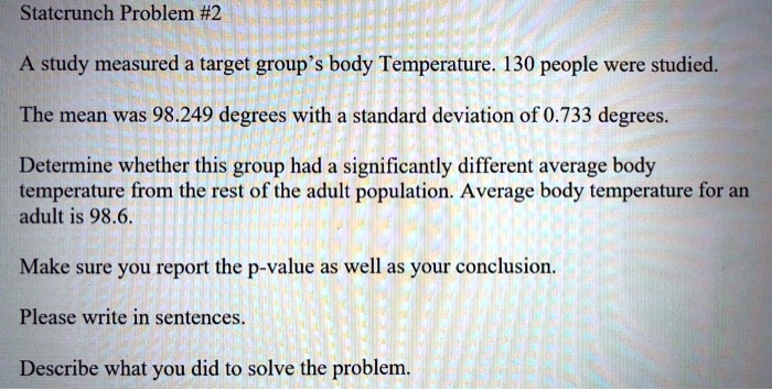 Statcrunch Problem 2a Study Measured A Target Group B Itprospt