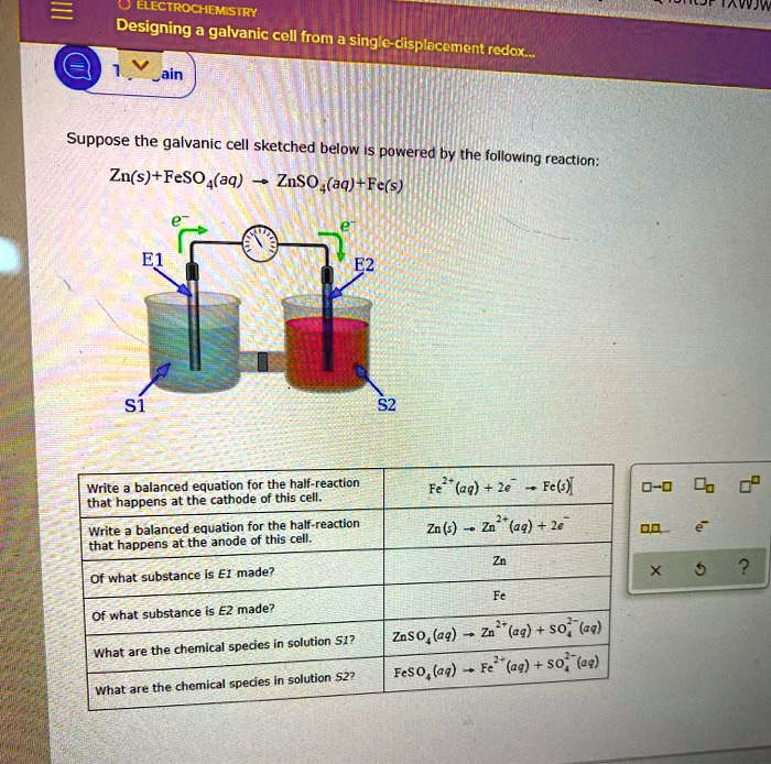 ELECTROCHEMISTRY Designing a galvanic cell fron si… SolvedLib