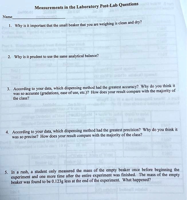 Check Question Lab measurements in the laboratory post lab questions name 2why is it ...