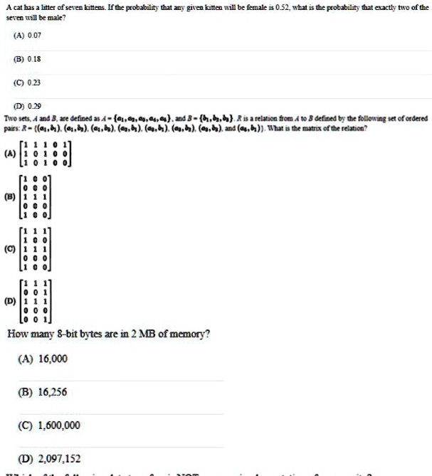 A cat has a litter of seven kittens. If the probability that any given kitten will be female is