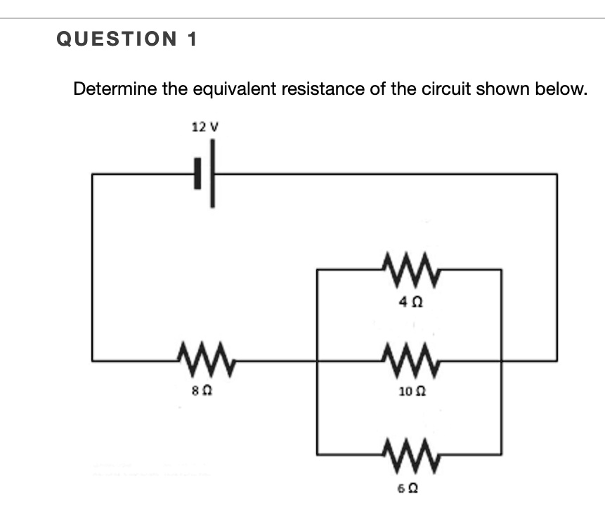 SOLVED QUESTION 1 Determine the equivalent resistance of the circuit