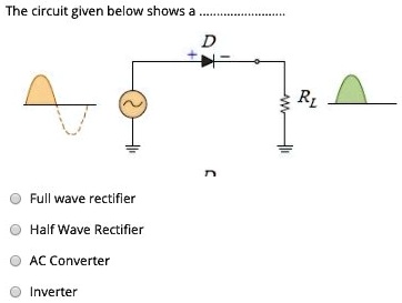 SOLVED: The circuit given below shows a - Full wave rectifier - Half ...