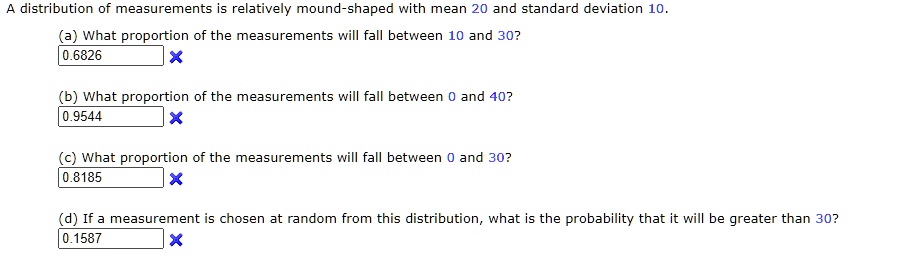 Standard Deviation Using Proportion SOLVED: A distribution of measurements is relatively mound-shaped with ...
