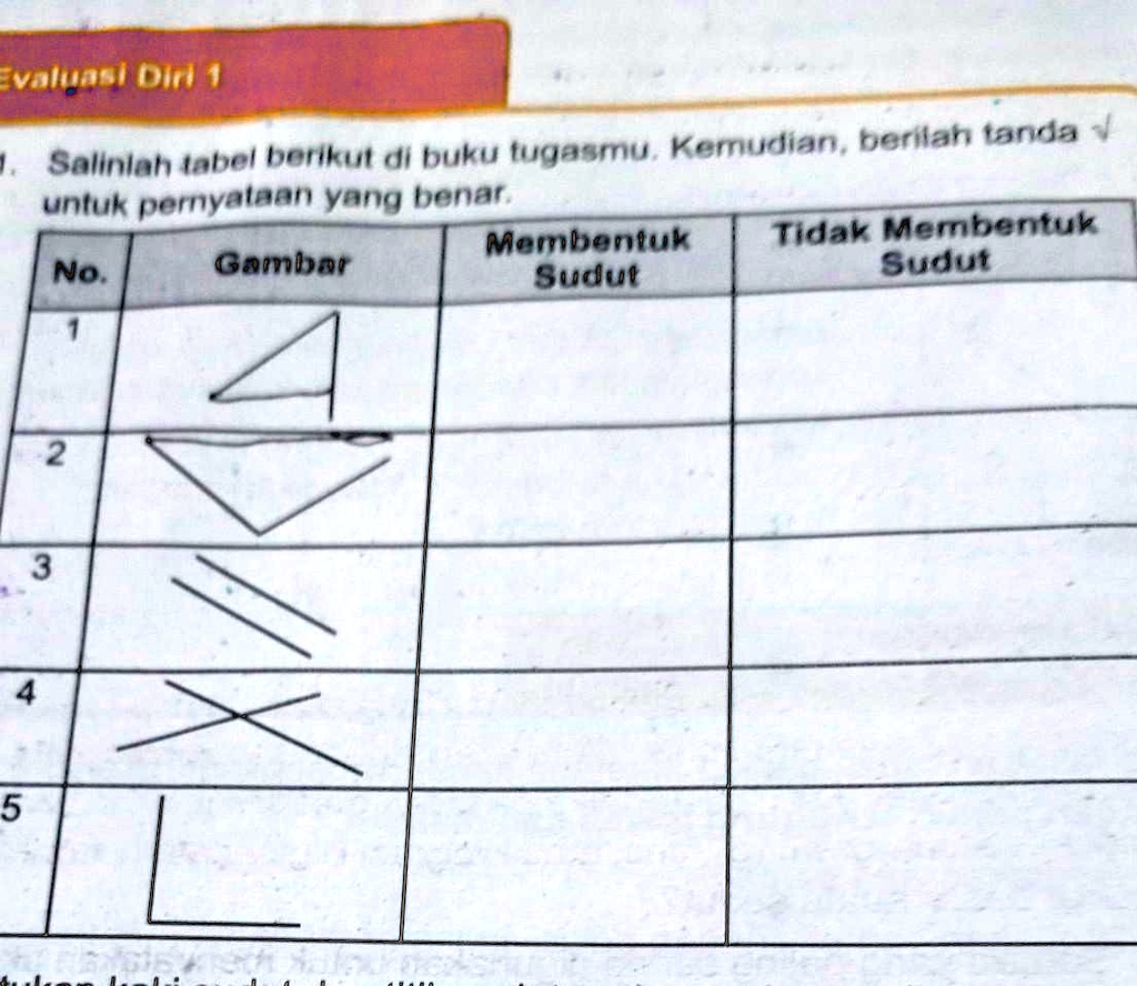 SOLVED: 1 Salinlah Tabel Berikut Di Buku Tugasmu Kemudian Berilah Tanda ...