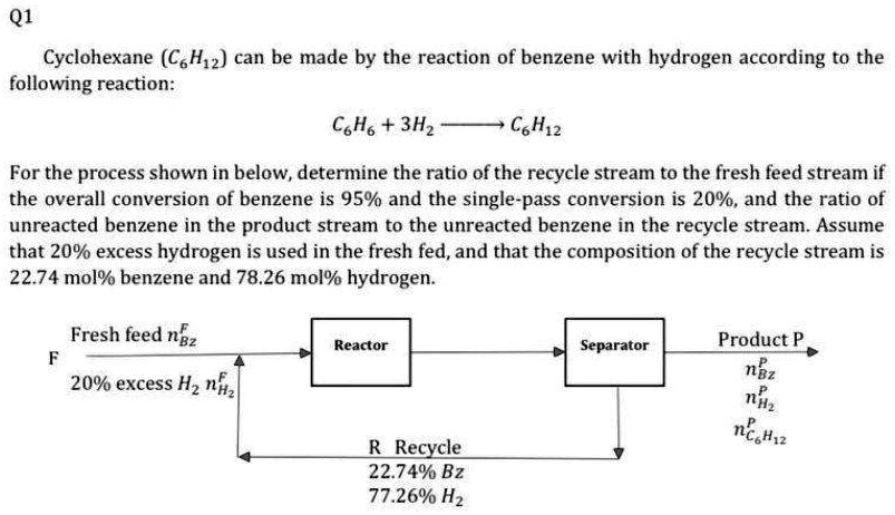 SOLVED Cyclohexane CH6 Can Be Made By The Reaction Of Benzene With solved-cyclohexane-ch6-can-be-made-by-the-reaction-of-benzene-with