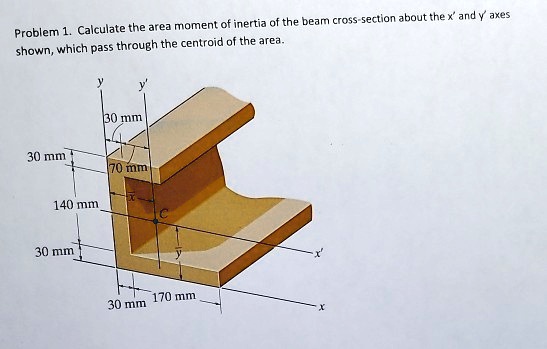 SOLVED: Problem 1. Calculate the area moment of inertia of the beam ...