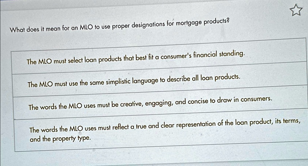SOLVED What does it mean for an MLO to use proper designations for
