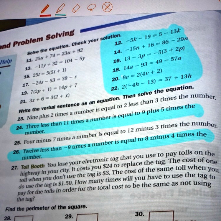 Solved I Don T Know I Think I M Doing Something Wrong Answer The Highlighted Questions And Show Work Solving 5 3k Solutlon Sk 519 Problem Your 86 29n Ind Check 12 Equatlon 16