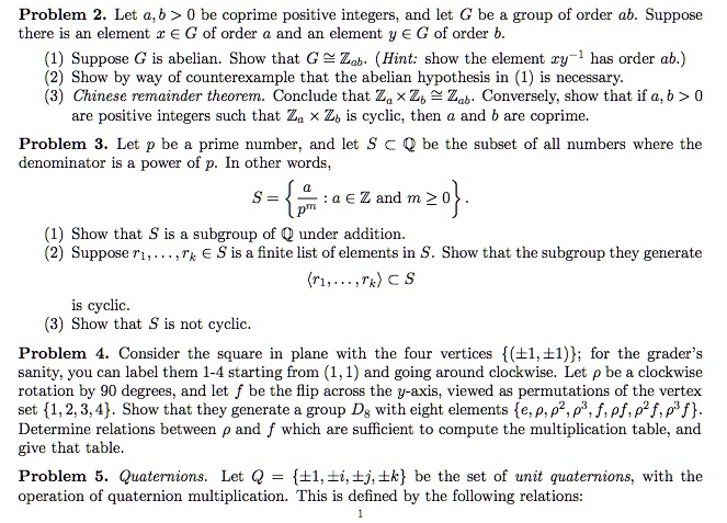 SOLVED: Problem: Let a, b > 0 be coprime positive integers and let G be ...