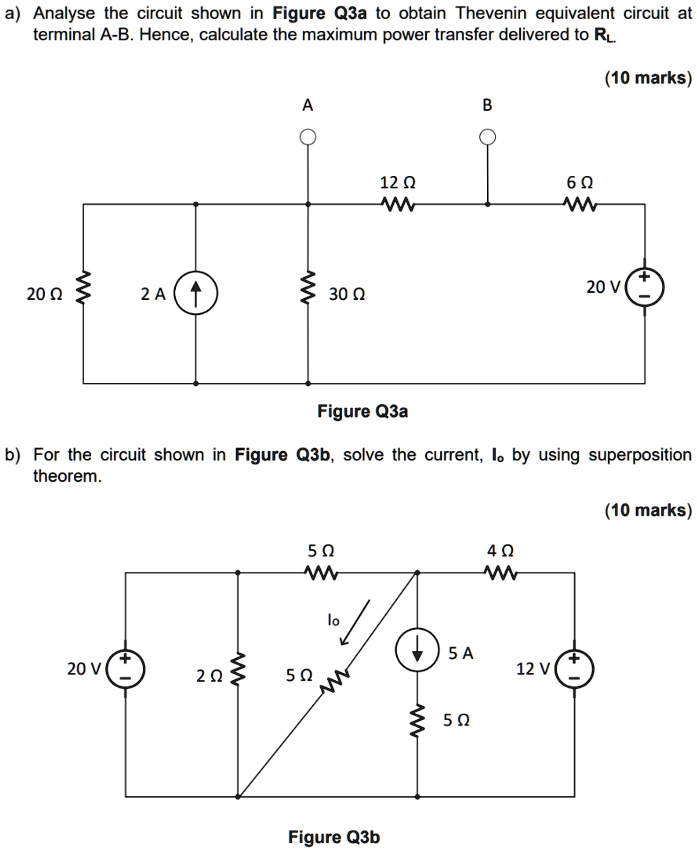 a) Analyse the circuit shown in Figure Q3a to obtain Thevenin ...