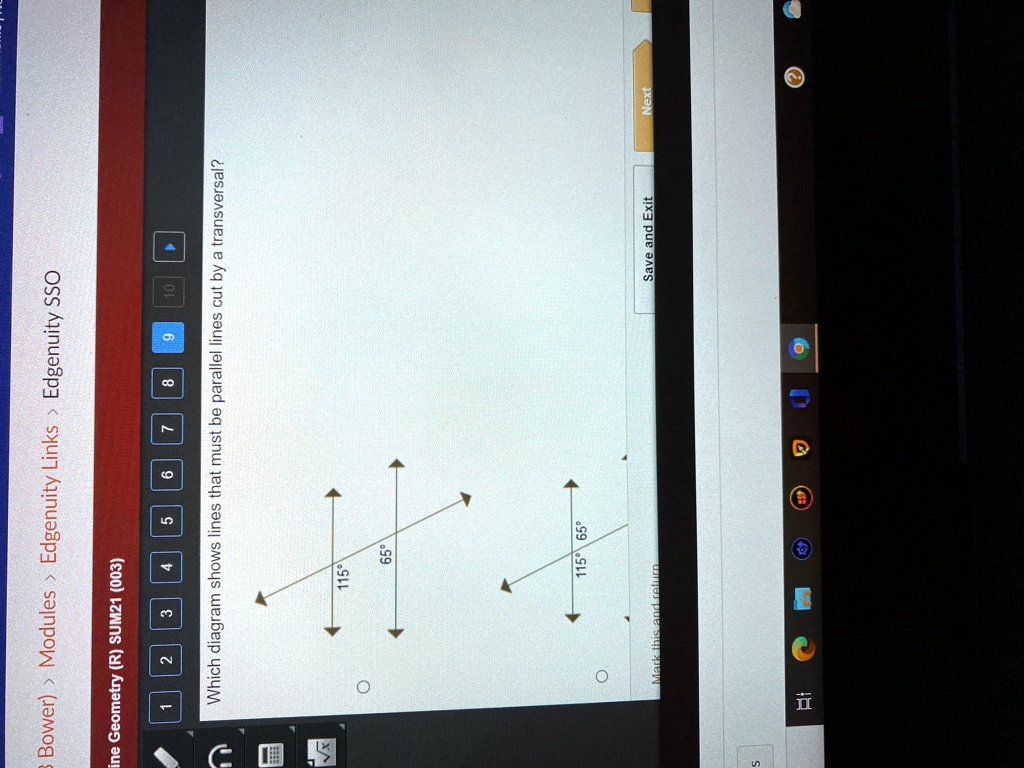 SOLVED Which diagram shows lines that must be parallel lines cut by a