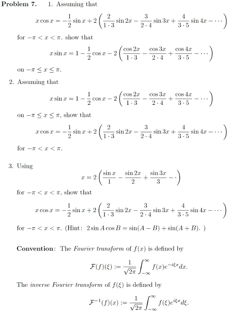 ProblemAssuming that~ COS Isin ~ + 2sin 2x '3sin… - SolvedLib