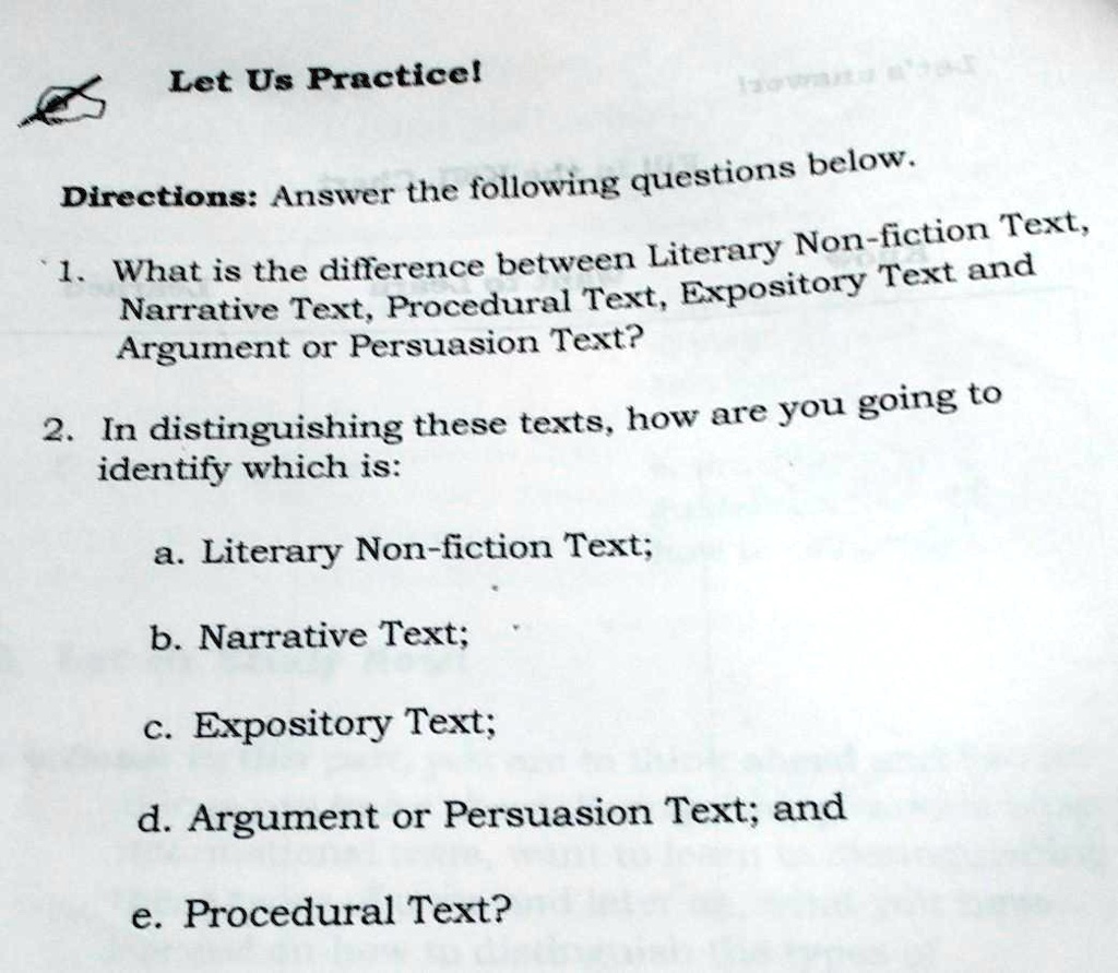 SOLVED: 'Directions: Answer The Following Questions Below.1. What Is ...