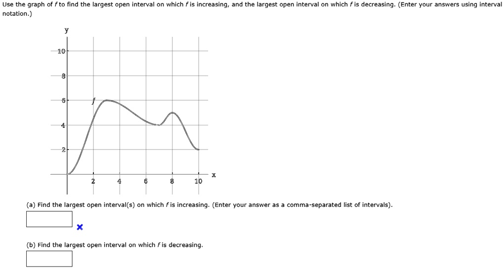 use the graph of to find the largest open interval on which f is ...
