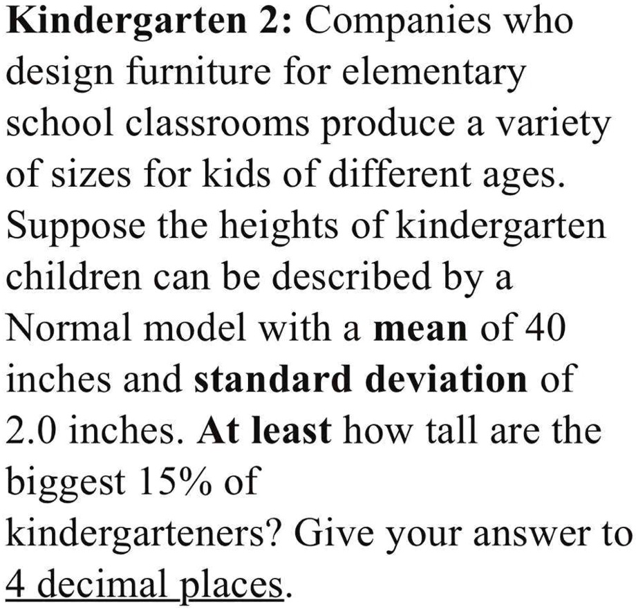 SOLVED Kindergarten 2 Companies who design furniture for elementary