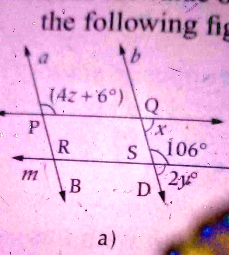 SOLVED 'find the value of x,y,z in each of the following figure if l