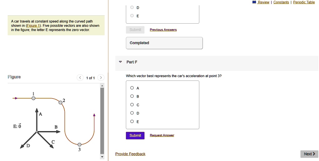 Vector Car Example Physics A car travels at constant speed along the curved path shown...