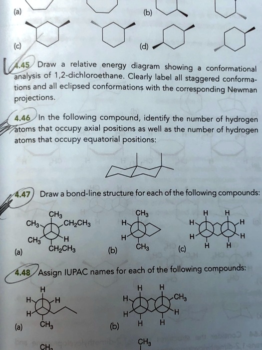 SOLVED: 4.45 Draw a relative energy diagram showing conformational ...