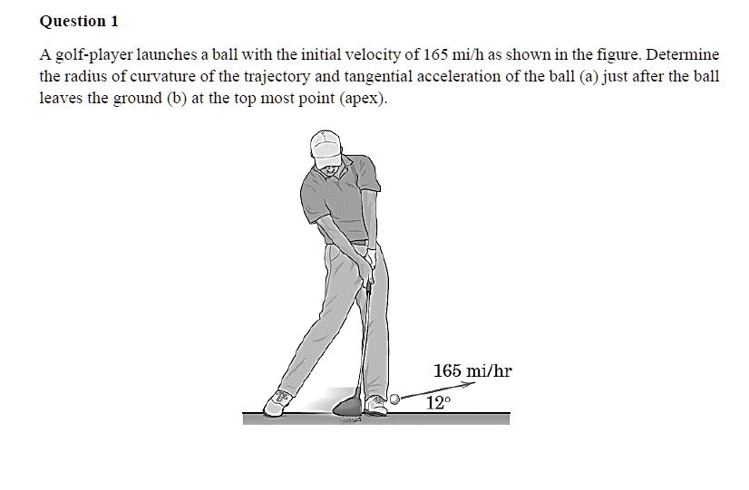 SOLVED Question 1 golfplayer launches a ball with the initial